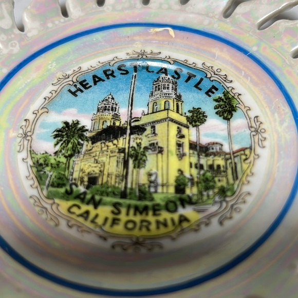 Vintage 70's Hearst Castle Pedestal Tea Cup & Saucer Set Gold Trim Made Japan - Picture 8 of 10